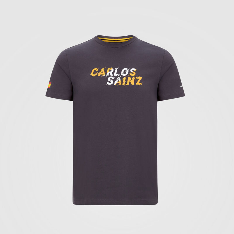 Carlos Sainz Graphic T-Shirt 2020 - McLaren F1 - Antracit XS for males - 8719203198361 - Fuel For Fans F1 Merchandise store