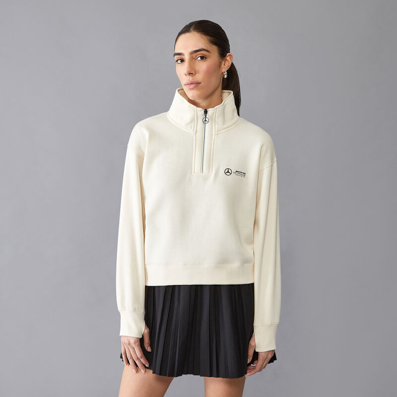 MAPF1 FW WOMENS RELAXED FIT 1/4 ZIP - off white