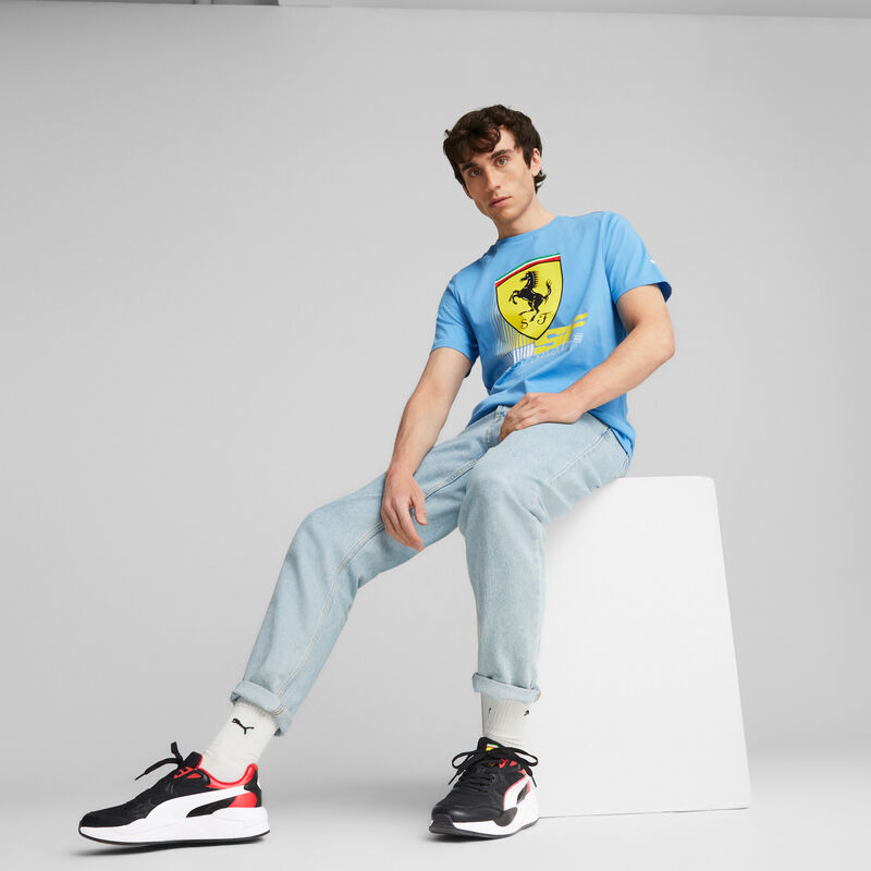 SF LS RACE COLORED BIG SHIELD TEE - blue