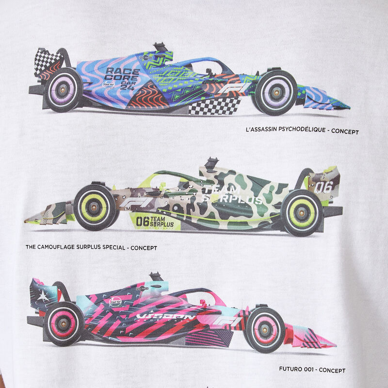 F1 FW CAR GRAPHIC TEE - white