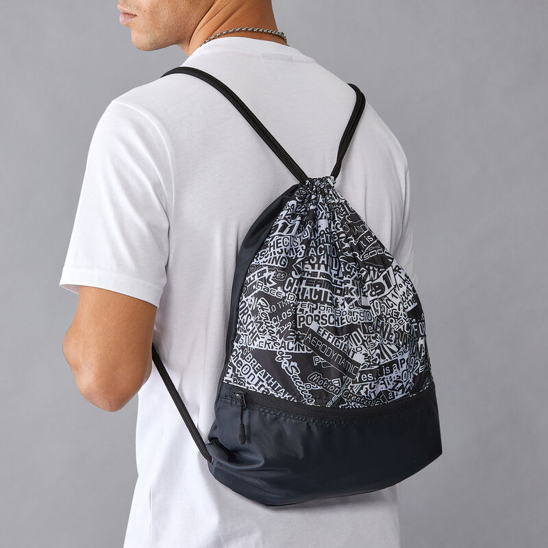 PORSCHE FW QUOTED AOP PULL BAG - black