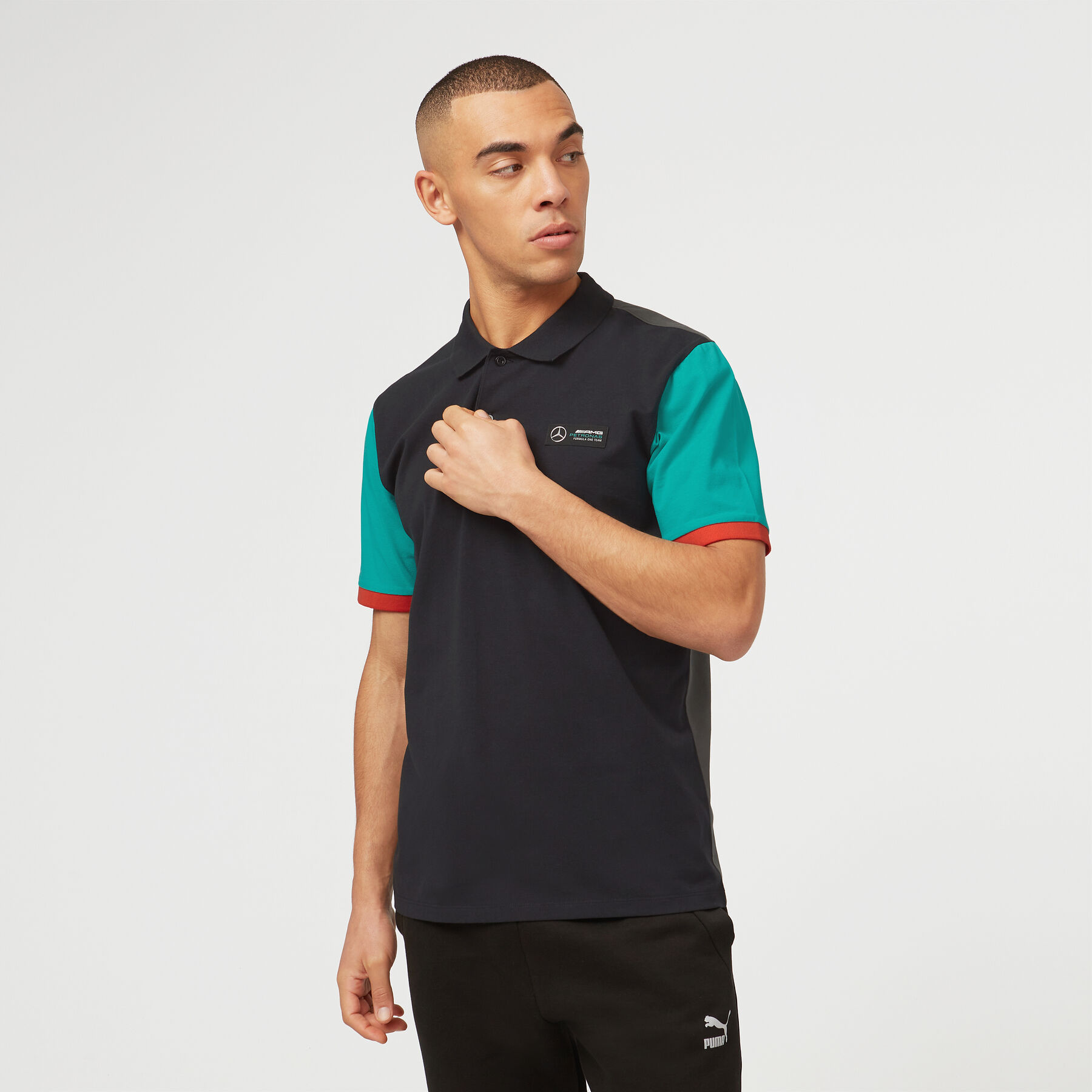 Men's color block polo shirt store