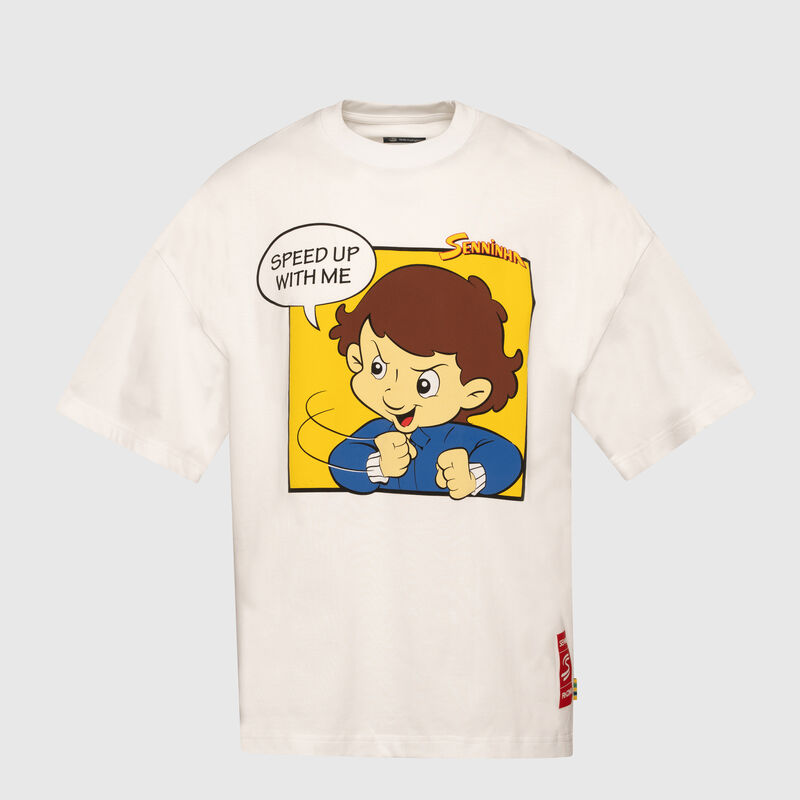 Oversized Senninha T-shirt 2025 - Ayrton Senna - White S for males - Fuel For Fans F1 Merchandise store