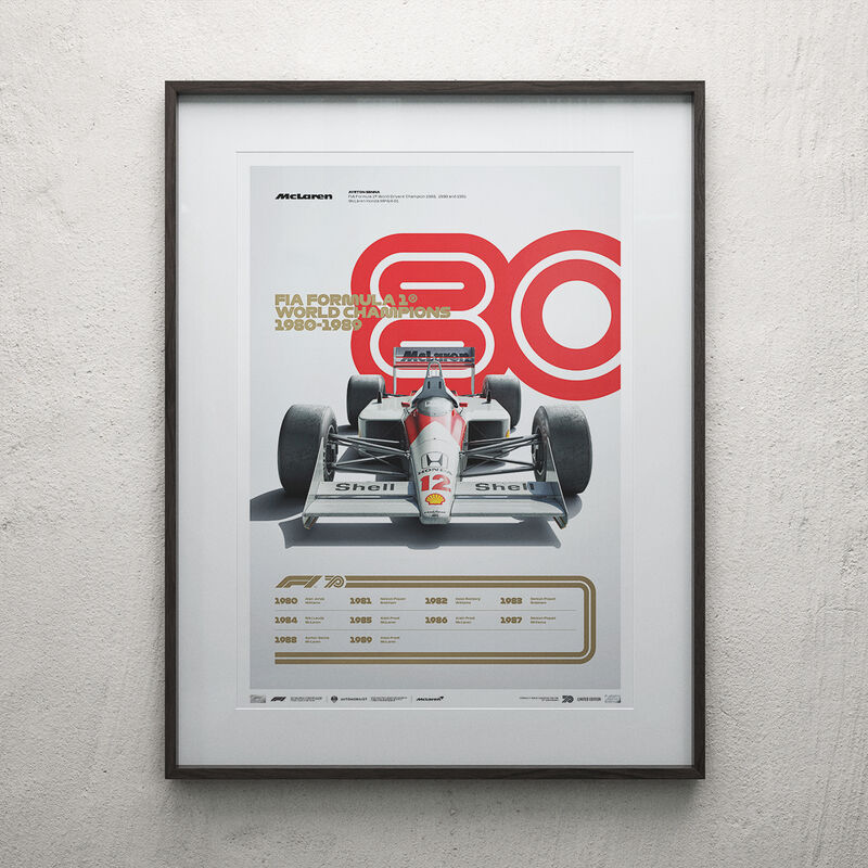 MCLAREN F1 DECADES 80S LTD ED POSTER - grey