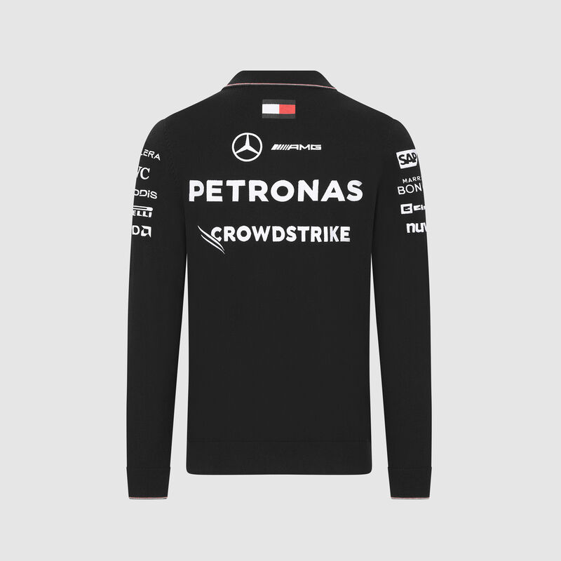 MAPF1 RP MENS KNIT LS POLO - black