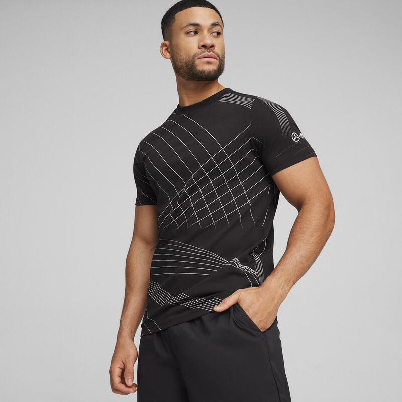 MAPF1 LS MENS AOP LOGO TEE - black