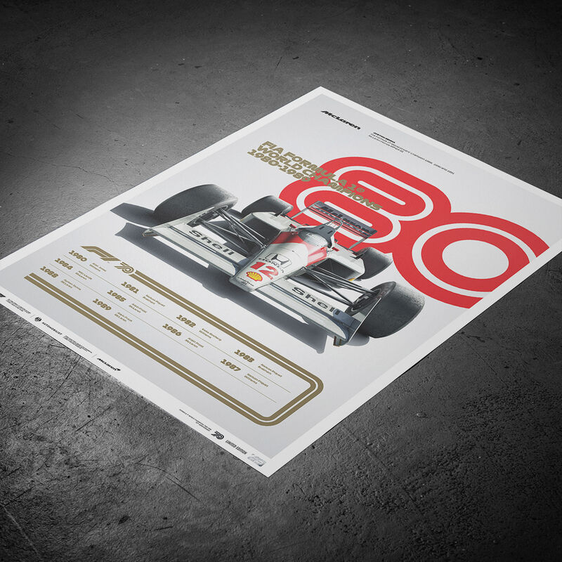 AYRTON SENNA MCLAREN 80S LIMITED EDITION POSTER - multicolor