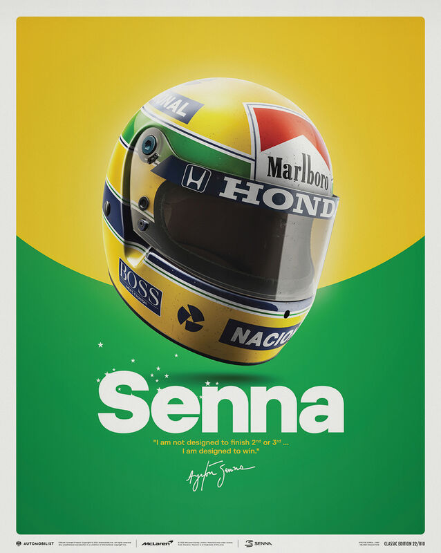 AYRTON SENNA MCLAREN 1988 HELMET POSTER - multicolor