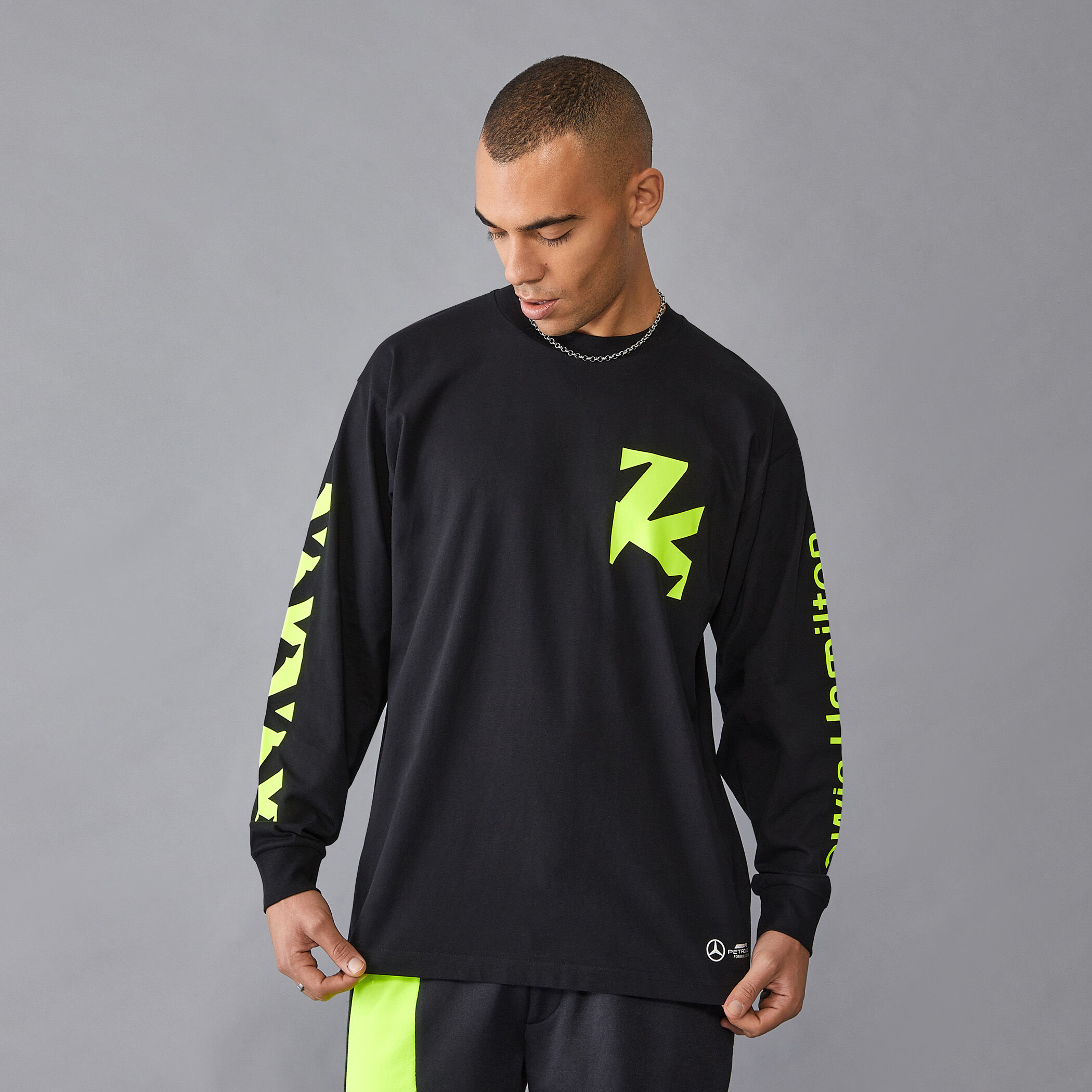 neon yellow long sleeve shirt