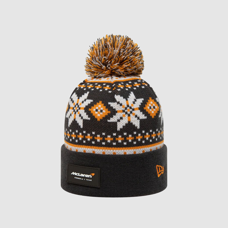 MCLAREN SL SNOWFLAKE BOBBLE BEANIE - Antracit