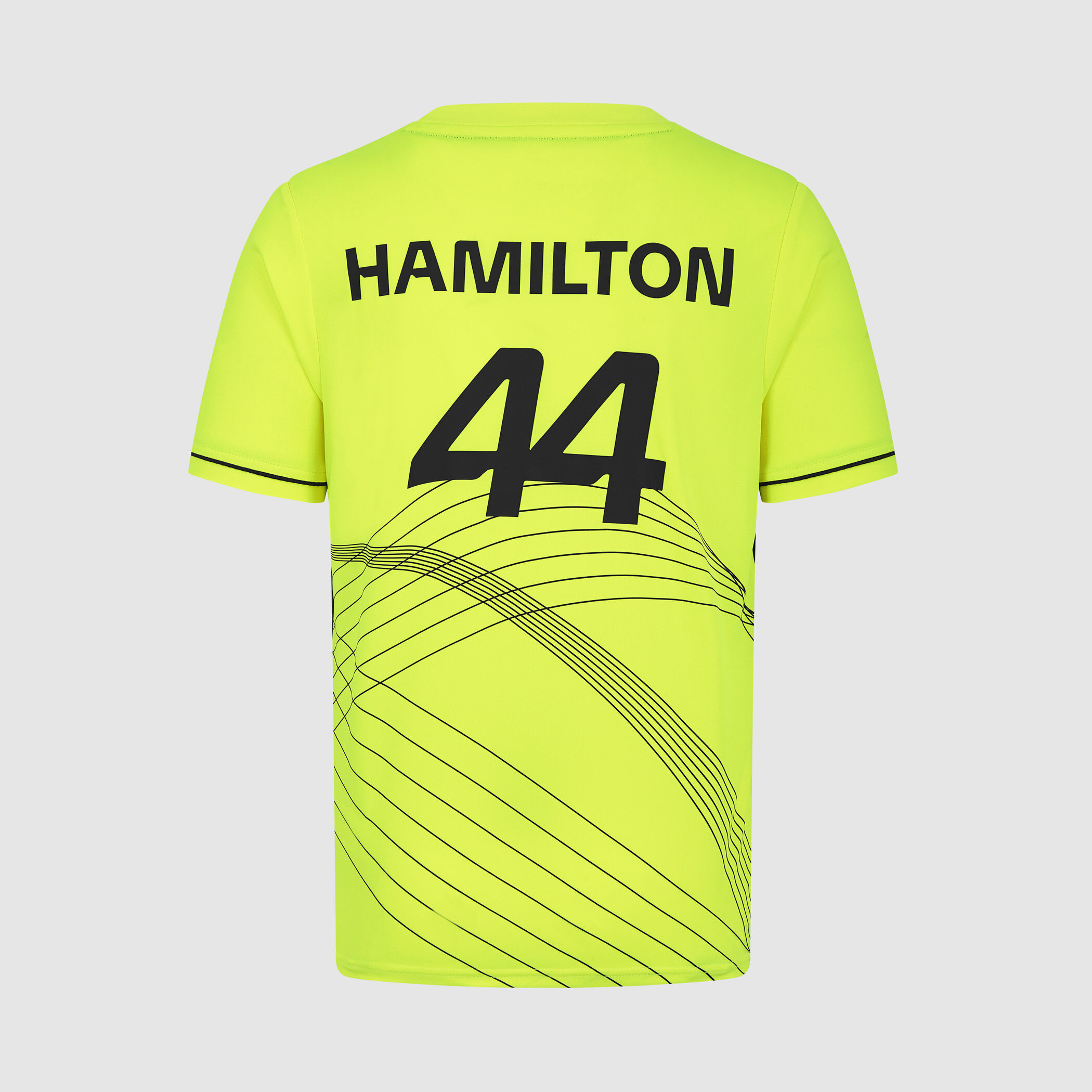 Lewis Hamilton Sportswear T shirt 2024 Mercedes AMG F1 Neon yellow 3XL for males 8719203405278 Fuel For Fans F1 Merchandise store
