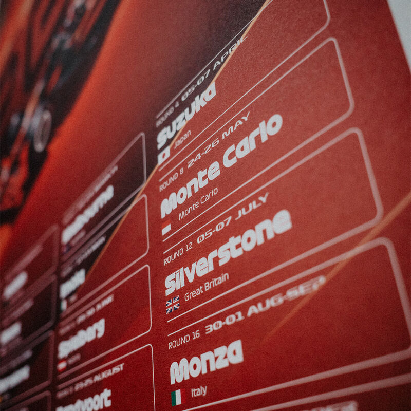 F1 2024 RACE CALENDAR POSTER - red