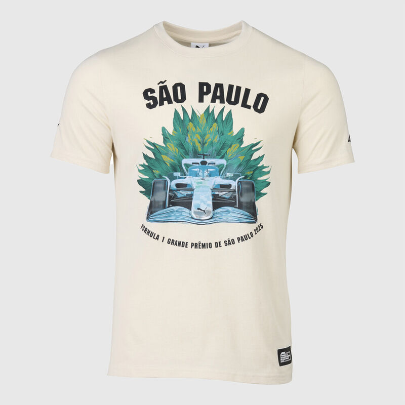 PUMA F1® 2025 Brazil GP T-shirt 2025 - F1 Collection - Cloud cream XS for males - 4069157159289 - Fuel For Fans F1 Merchandise store