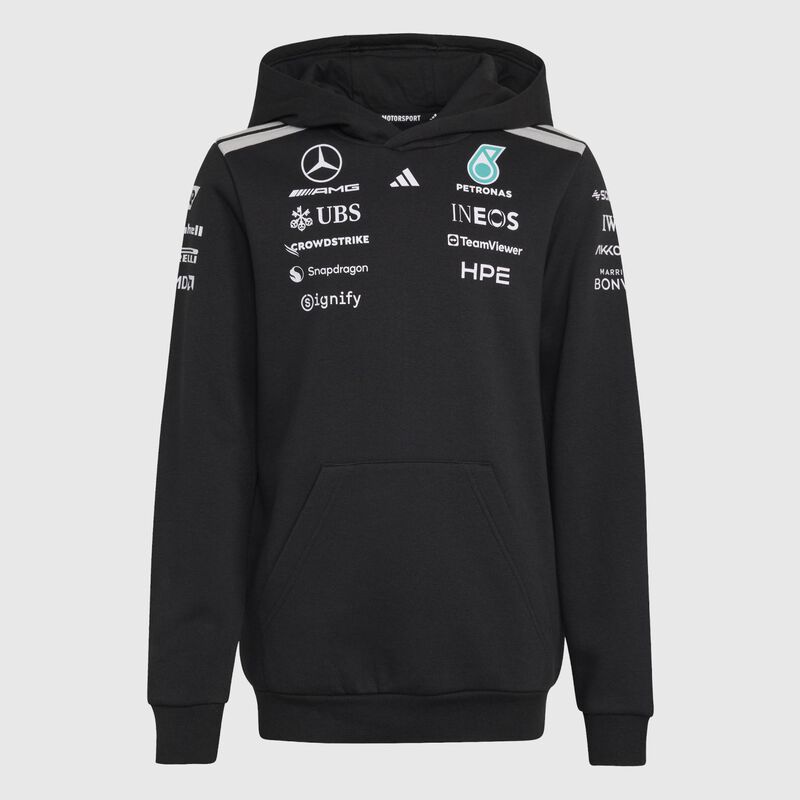 adidas Kids 2026 Team Driver Hoodie 2026 - Mercedes-AMG F1 - Black 128 - 4068819197713 - Fuel For Fans F1 Merchandise store