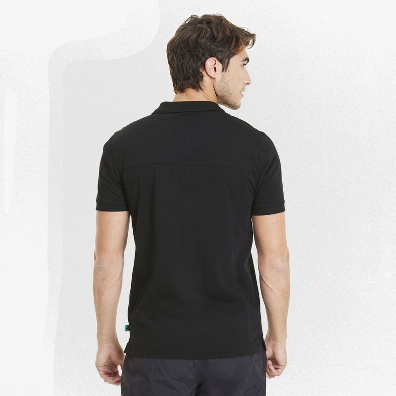 MAPM PU MENS PANEL POLO - black