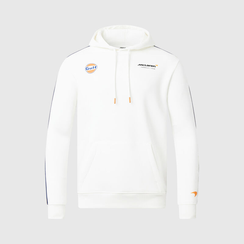 MCLAREN GULF SL STRIPED SLEEVE HOODY - snow white