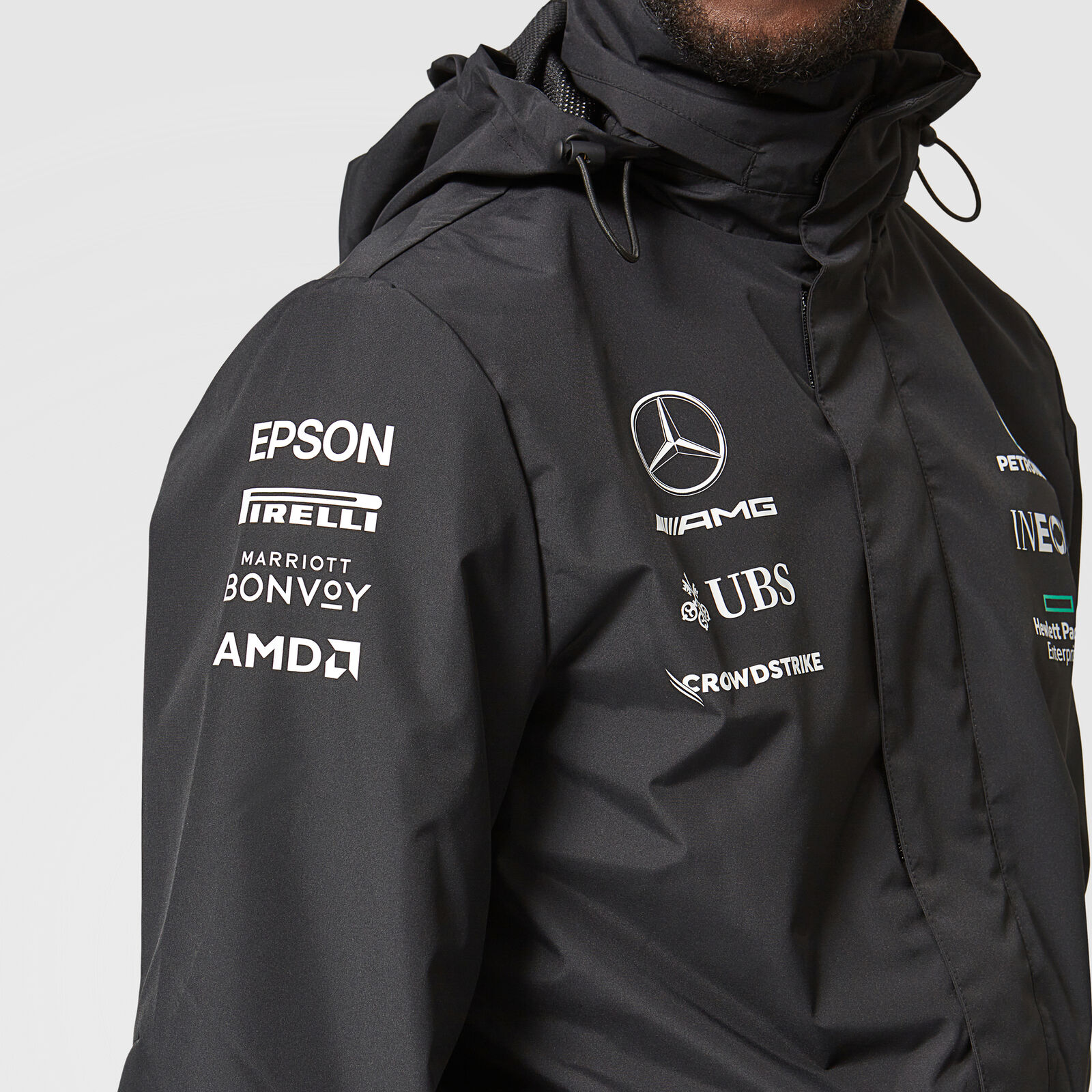 Mercedes AMG Petronas F1 2023 Team Rain Jacket | kumarindustriesagro.com