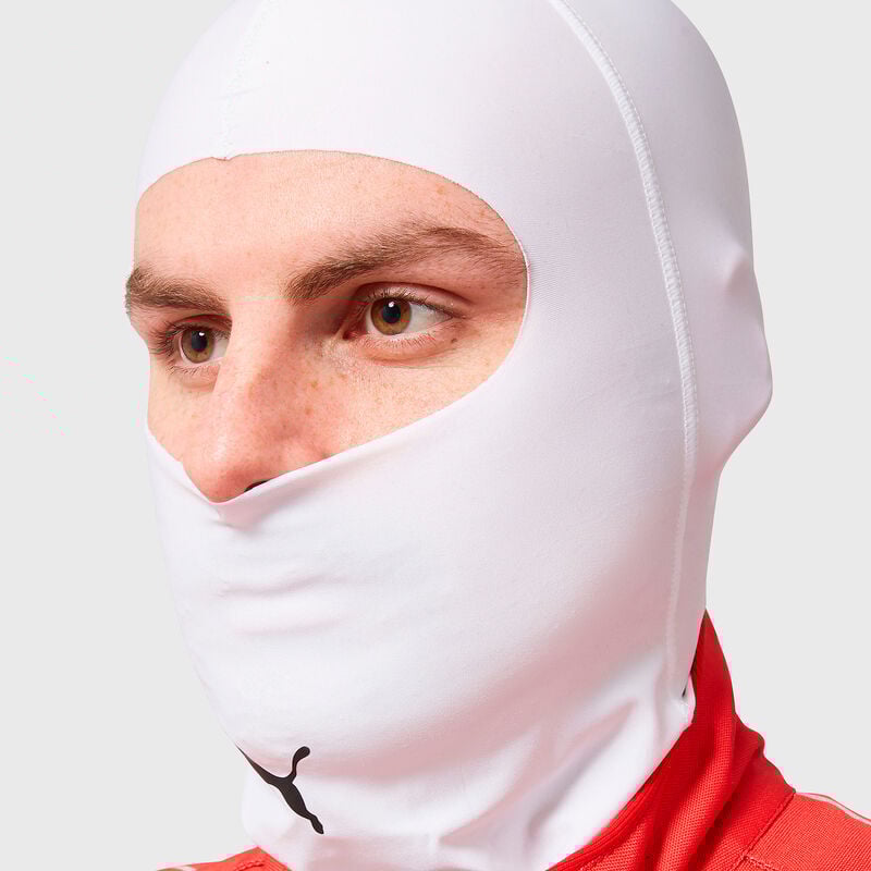 PU RW KART OPEN FACE BALACLAVA - white