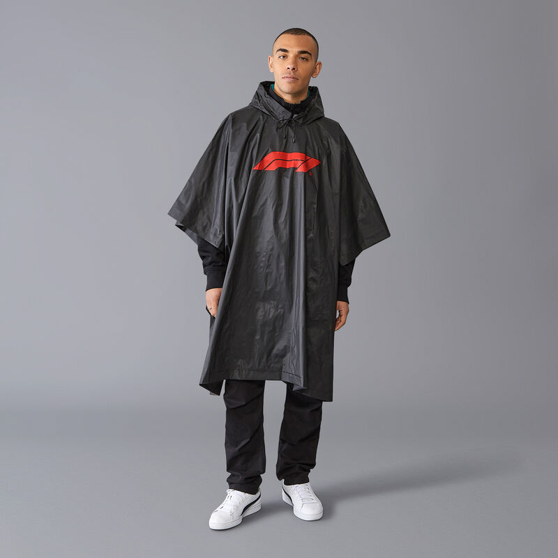 F1 FW LOGO PONCHO - black