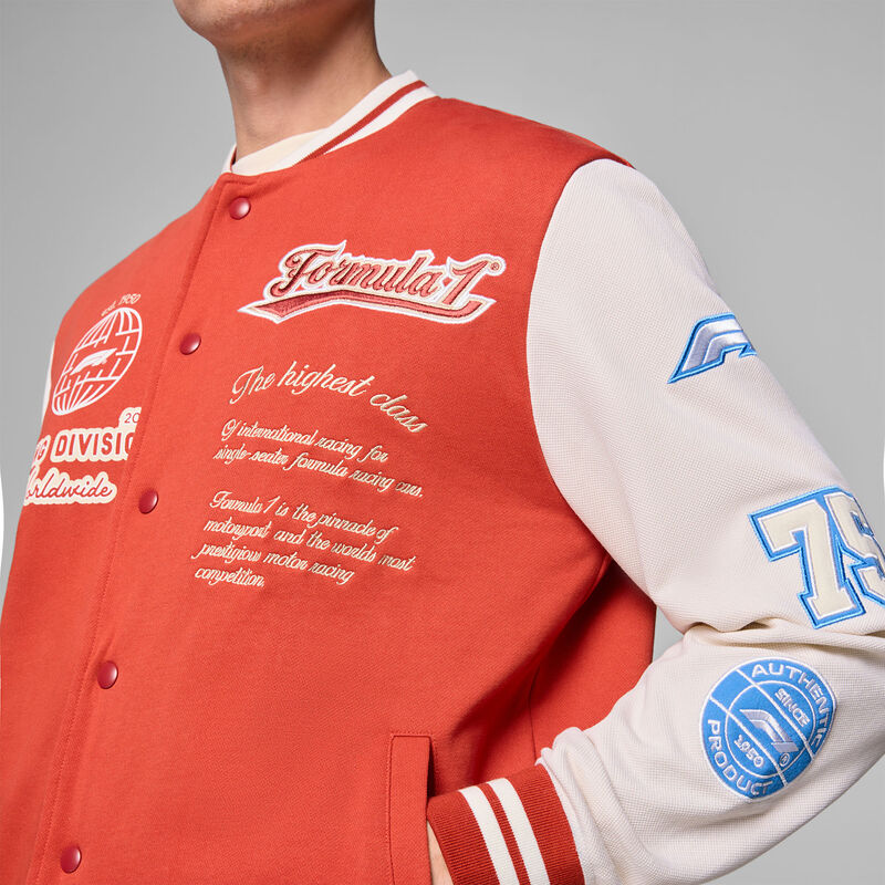 F1 FW HERITAGE VARISITY JACKET - red