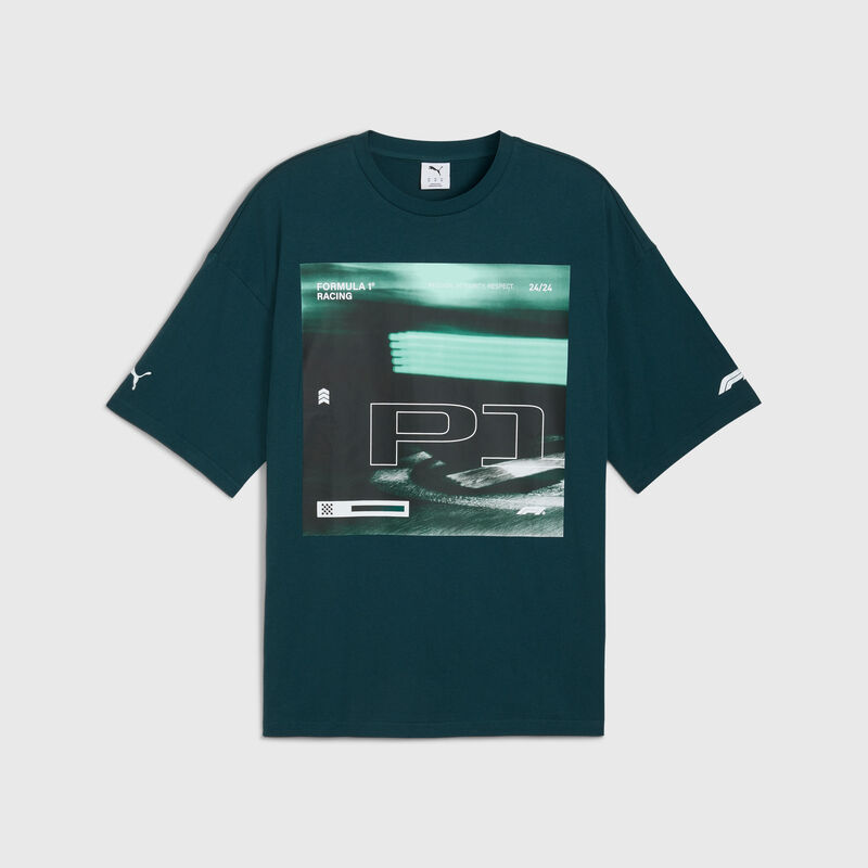F1 LS 75 YRS RACING TEE - dark green