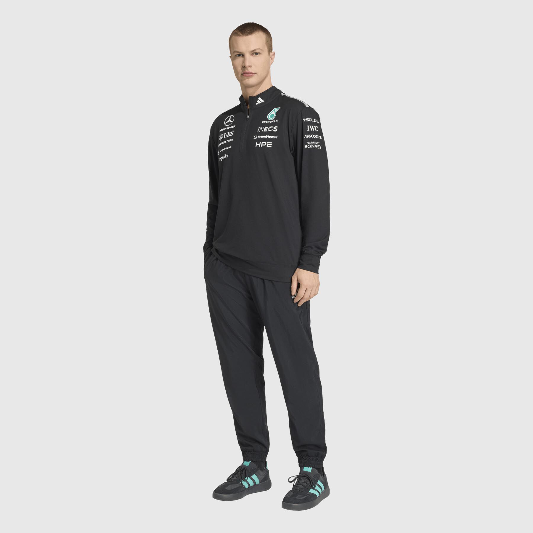 adidas 2026 Team Engineers 1/4 Zip Sweater - Mercedes-AMG F1