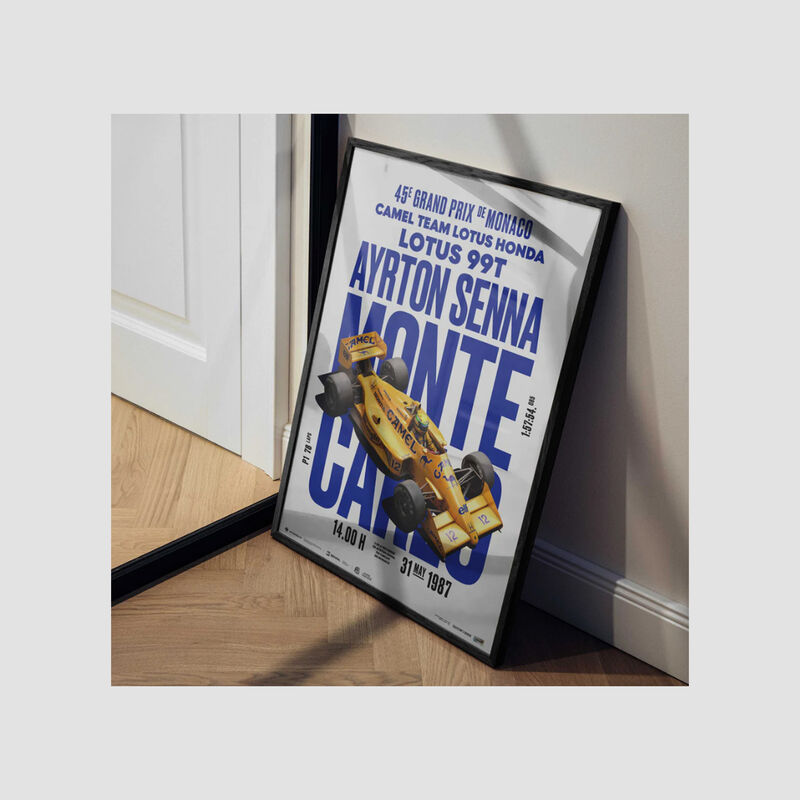 SENNA 1987 CAR POSTER - yellow