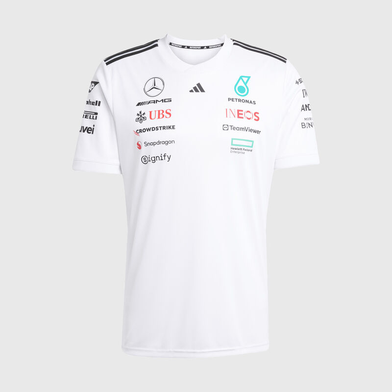 adidas 2025 Driver T-shirt 2025 - Mercedes-AMG F1 - White XL for males - 4068802722076 - Fuel For Fans F1 Merchandise store