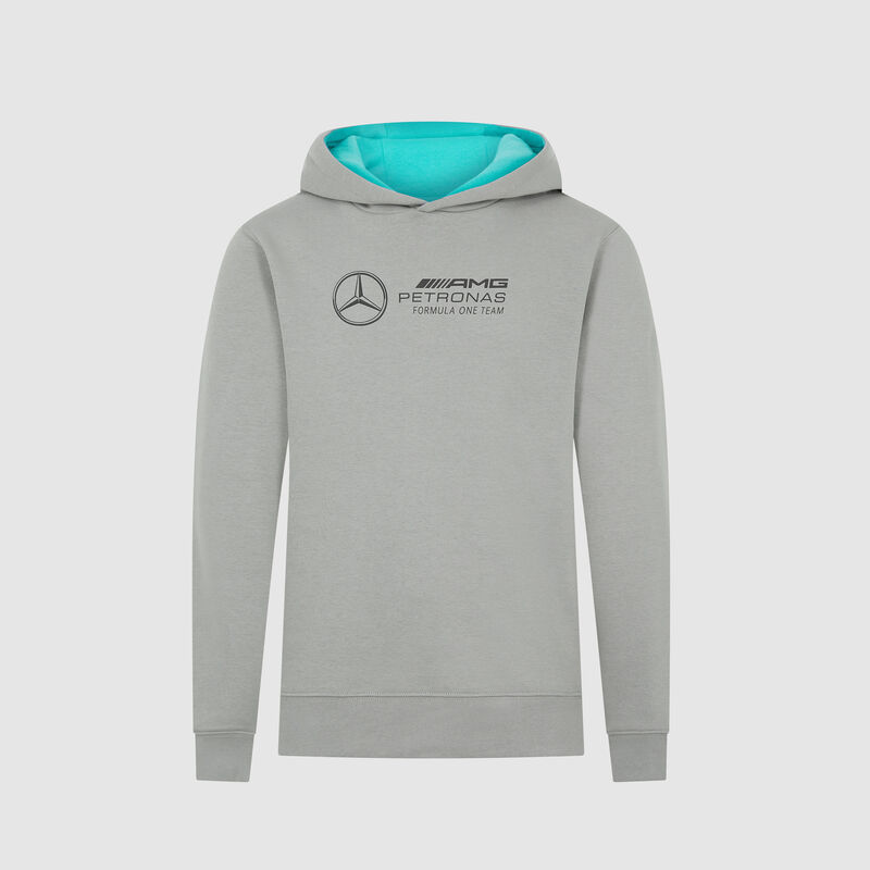 Kids Large Logo Hoodie 2024 - Mercedes-AMG F1 - Mid grey 92 - 8719203403632 - Fuel For Fans F1 Merchandise store