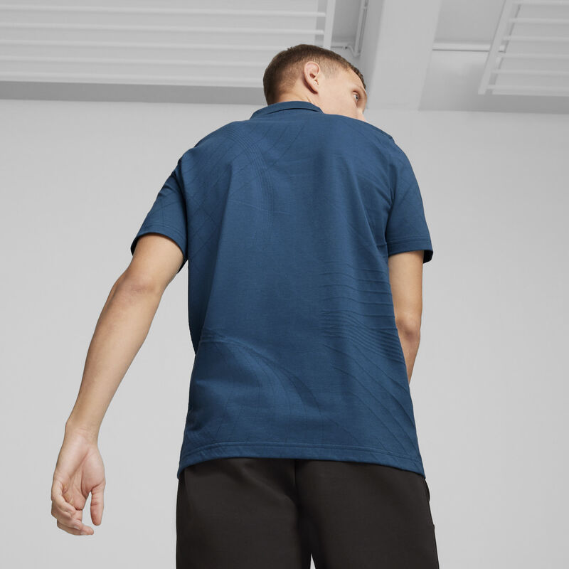 MAPF1 LS MENS JACQUARD POLO - blue