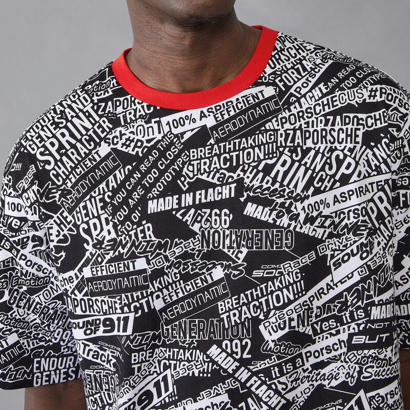 PORSCHE FW AOP OVERSIZED TEE - black