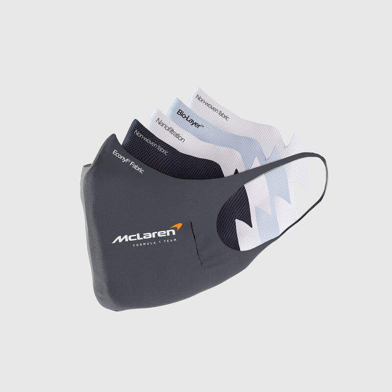 MCLAREN STRIPE U FACE MASK - dark grey