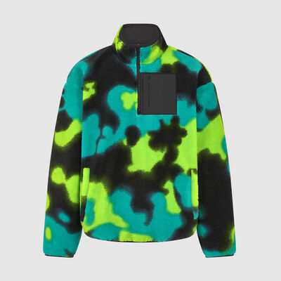 Spray Camo Sherpa 1/4 Zip Sweater