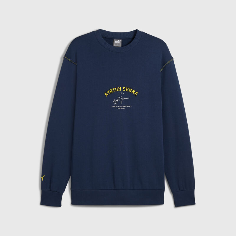 PUMA Senna A Vida Sweatshirt 2024 - Ayrton Senna - Navy XXL for males - Fuel For Fans F1 Merchandise store
