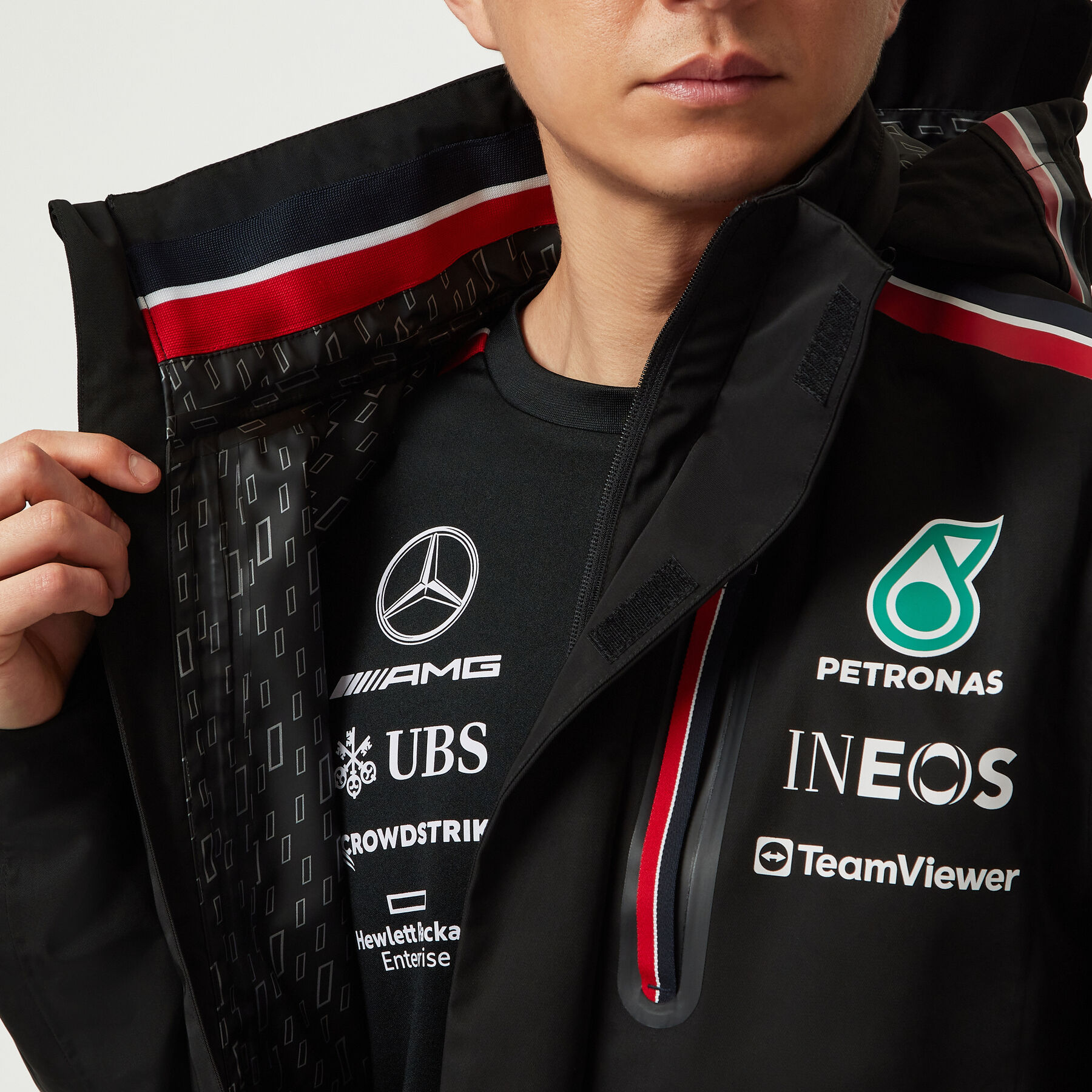 2023 Team Rain Jacket Mercedes AMG F1 Fuel For Fans