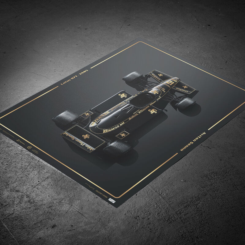 AYRTON SENNA LOTUS 1985 COLLECTORS POSTER - multicolor