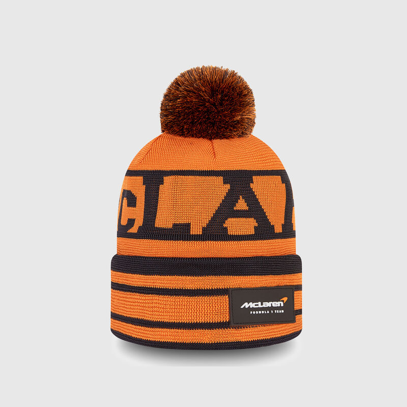 MCLAREN SL RP BOBBLE CUFF BEANIE LN - orange