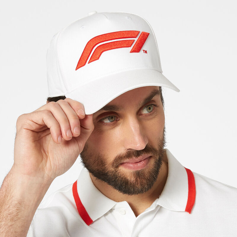 F1 FW LARGE LOGO BASEBALL CAP - white