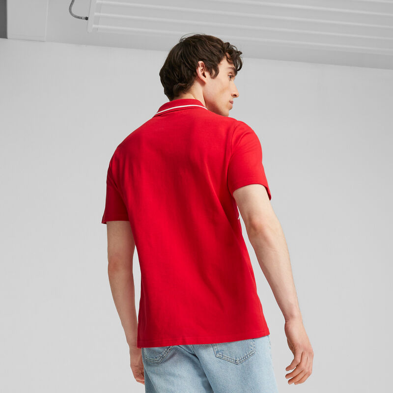 SF LS MENS RACE POLO - red