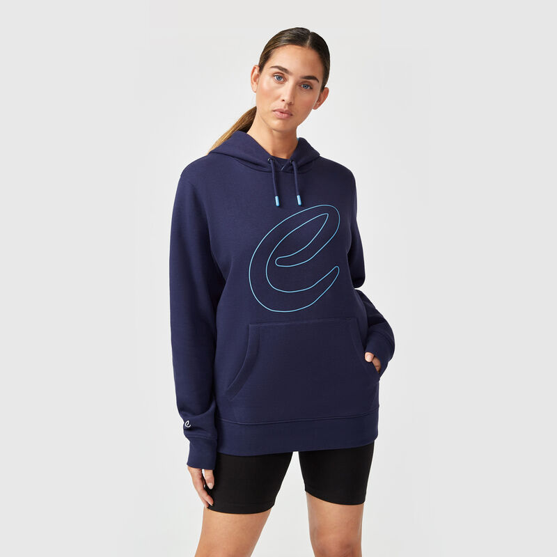 FE FW TONAL E LOGO HOODY - navy