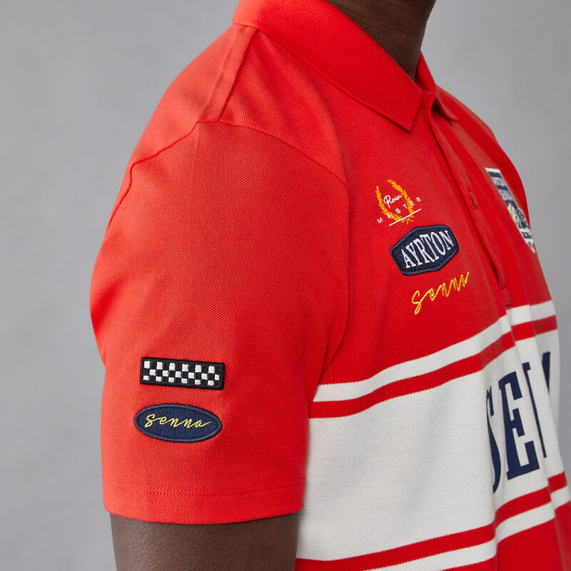 AS FW MENS LEGACY PATCHWORK POLO - red