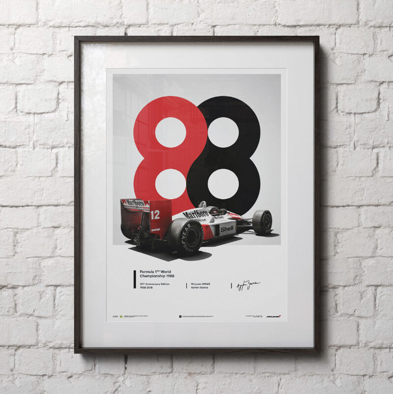 AYRTON SENNA MCLAREN 1988 POSTER - multicolor