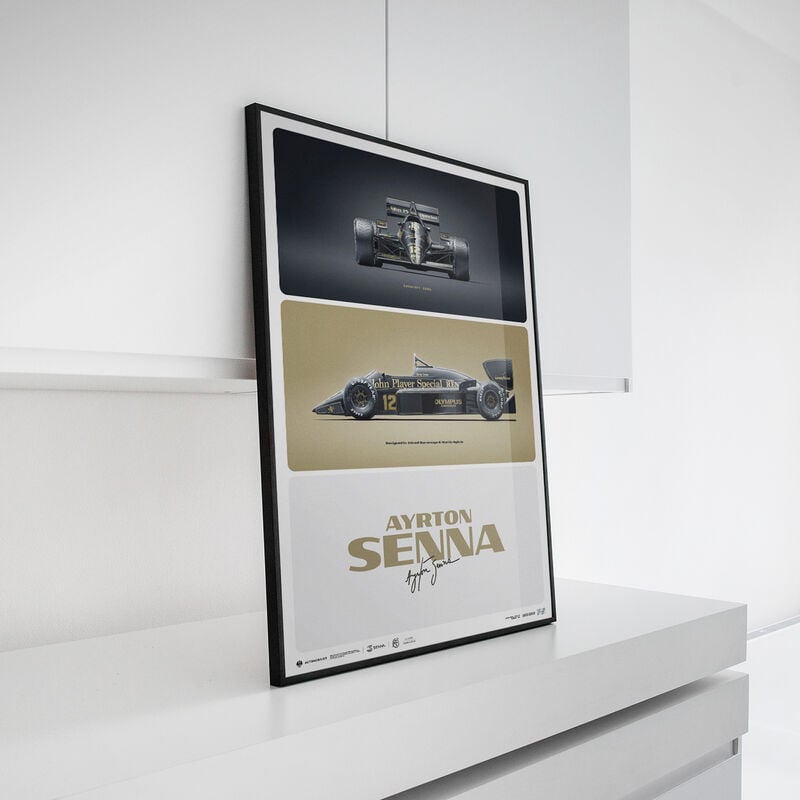 ASENNA SL LOTUS FIRST WIN ESTORIL 1985 POSTER - Multicolor