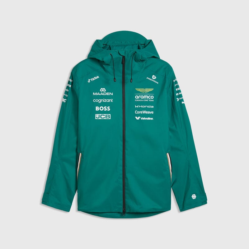 2026 Replica Team Rain Jacket 2026 - Aston Martin F1 Team - Green XS for males - Fuel For Fans F1 Merchandise store