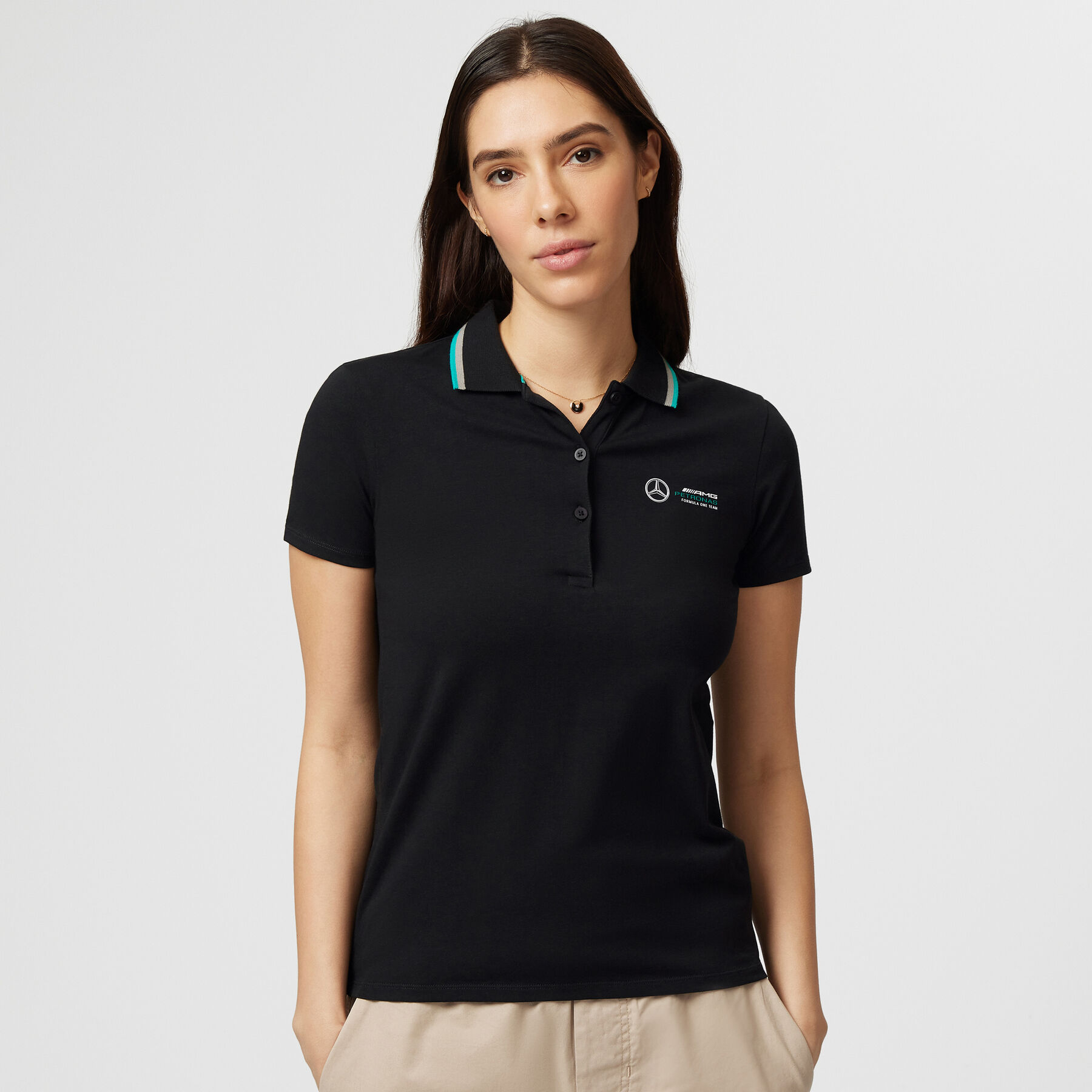 Ladies black polo t shirt discount