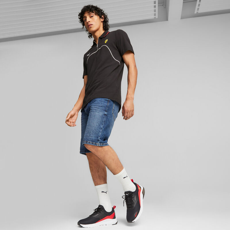 SF LS MENS RACE POLO - black