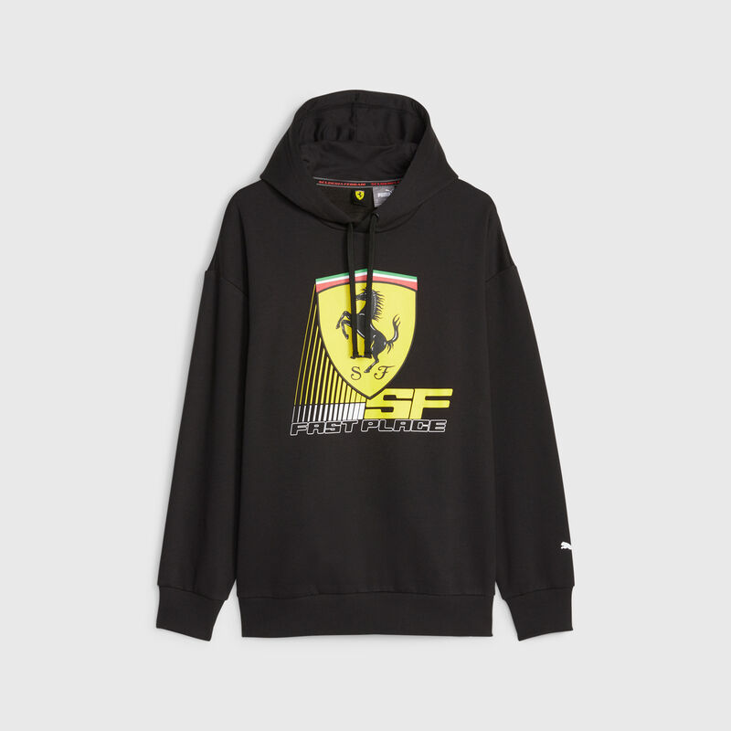 SF LS RACE COLORED BIG SHIELD HOODY - black