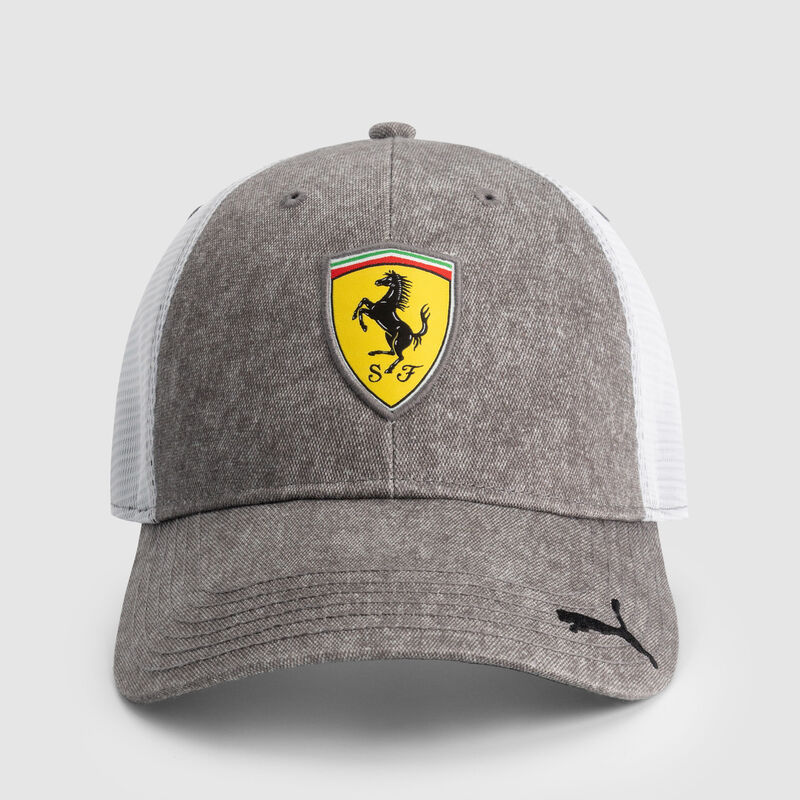 PUMA Trucker Cap 2025 - Scuderia Ferrari F1 - Grey ONE SIZE - 4069156234468 - Fuel For Fans F1 Merchandise store