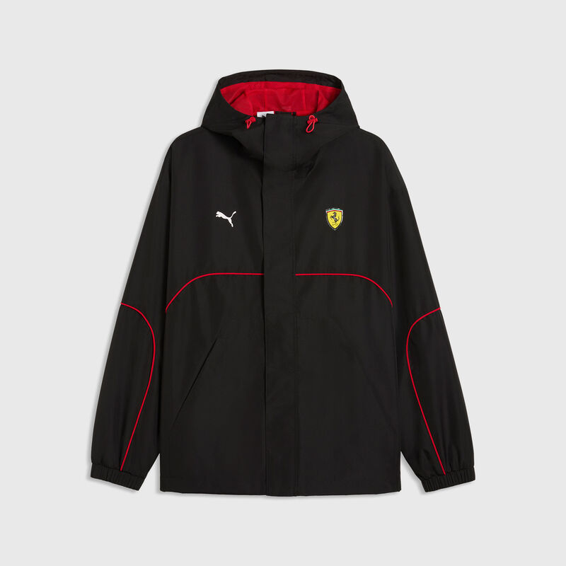 PUMA Rain Jacket 2026 - Scuderia Ferrari F1 - Puma black M for males - 4070032410951 - Fuel For Fans F1 Merchandise store