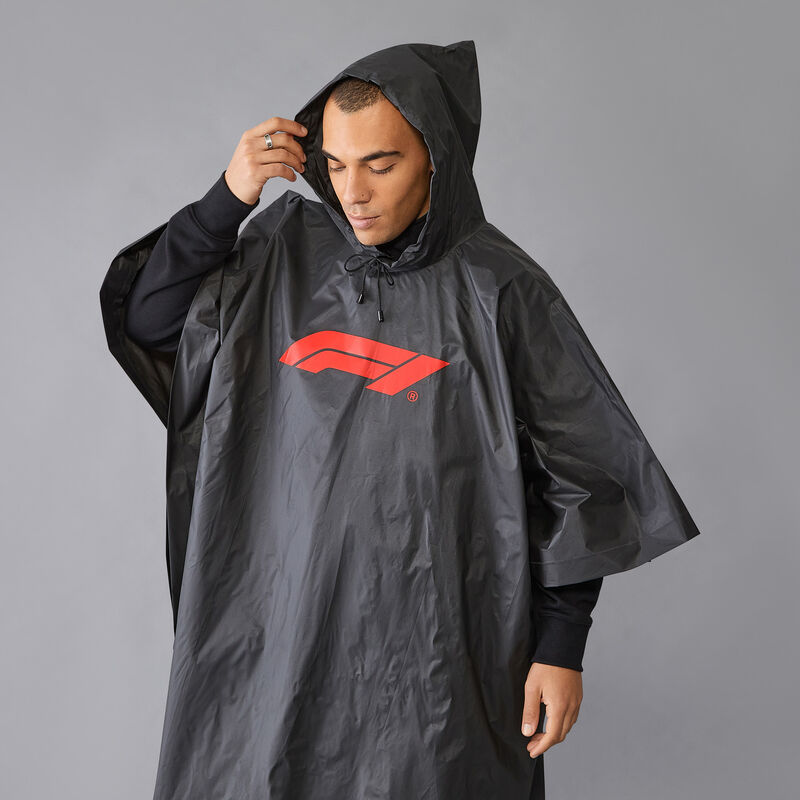 F1 FW LOGO PONCHO - black